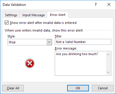 Enter Error Message