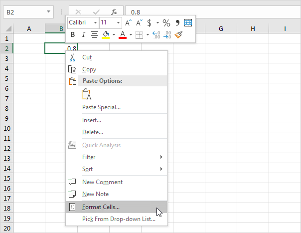 Format Cells