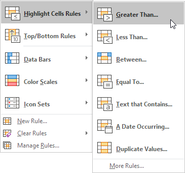 Highlight Cells Rules