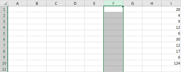 Add a Single Column in Excel