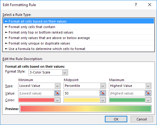 Edit Formatting Rule