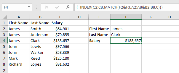 INDEX function in Excel