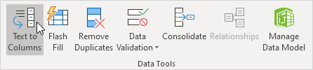 Click Text to Columns Click Text to Columns