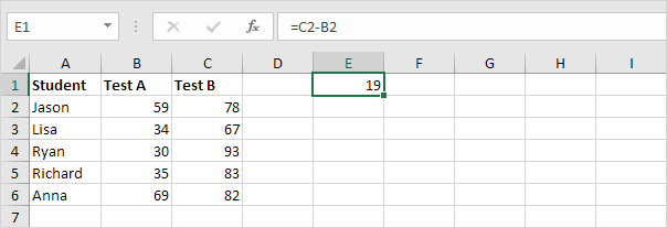 Dengan Excel Array Formula, Langkah 1