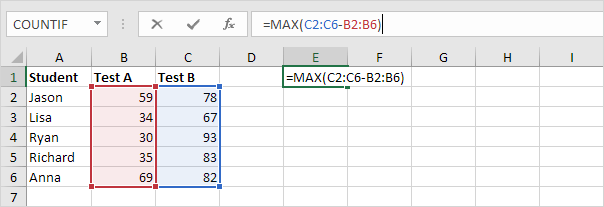 Dengan Excel Array Formula, Langkah 2