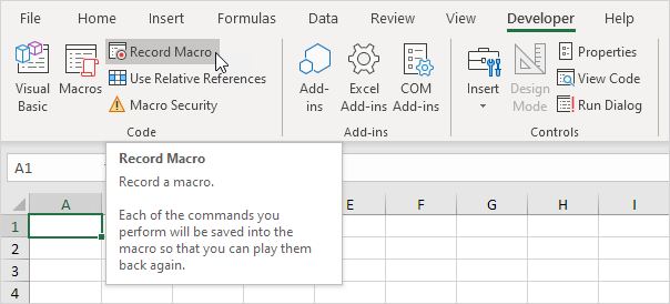 How to write macro in excel 2007 example