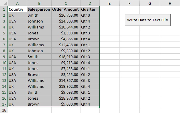 excel vba write log text file