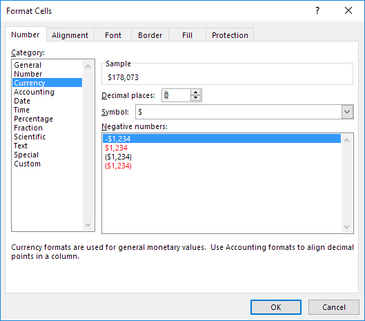 Format Cells dialog box