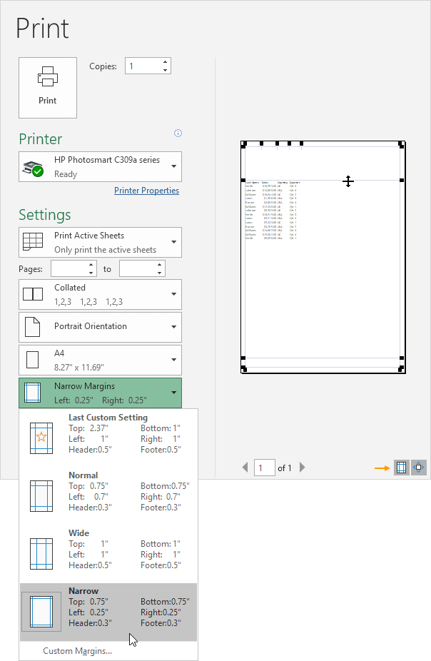 Adjust Page Margins