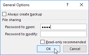 how to make an excel file password protected