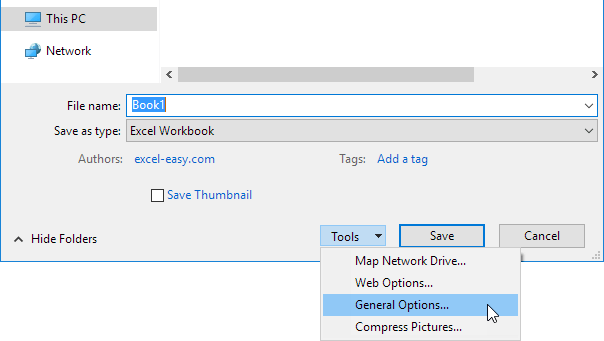 Tools, General Options Tools, General Options