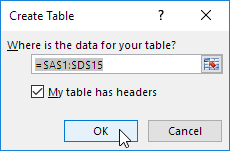 Create Table