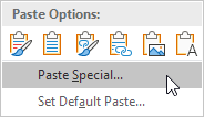 Click Paste Special in Excel