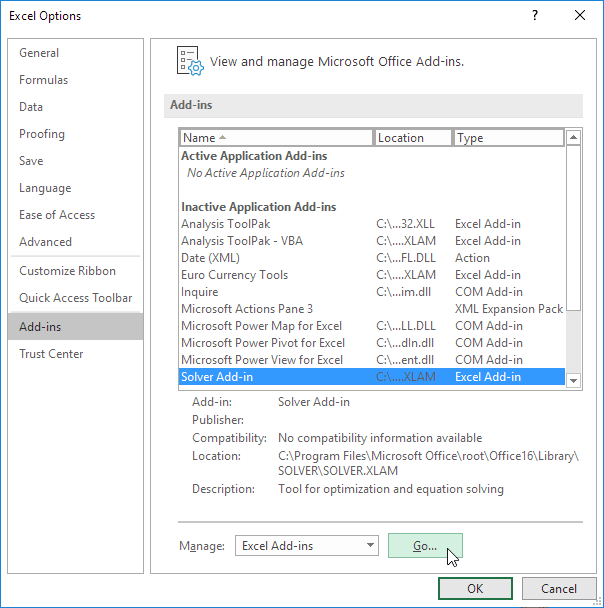 how to install solver in excel on mac