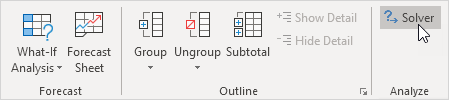 Nhấn Solver Click Solver