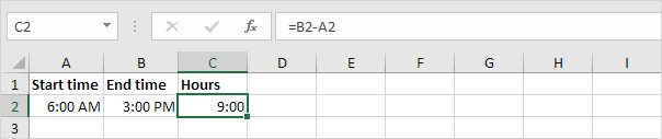 Calculate Difference Between Two Times in Excel