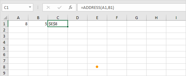 ADDRESS function in Excel