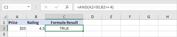 Basic AND function in Excel