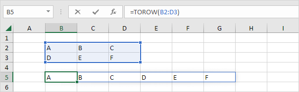 TOROW function in Excel 365
