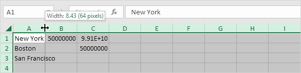 Change Width of All Columns