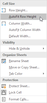 Click AutoFit Row Height