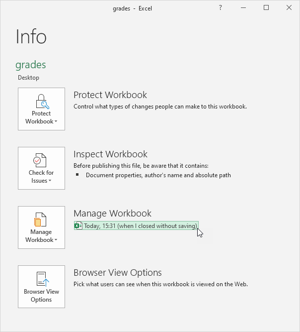 excel 2010 recover unsaved file not working