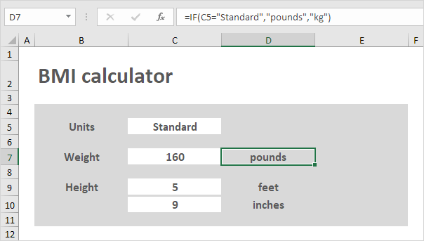 bmi calculator kg