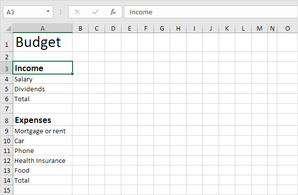 Budget Example Template from www.excel-easy.com
