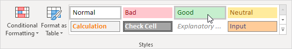 Choose a Cell Style