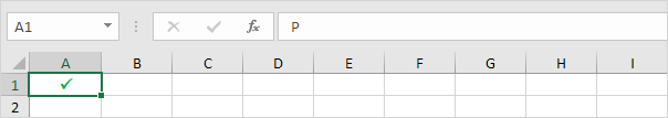 Check Mark in Excel