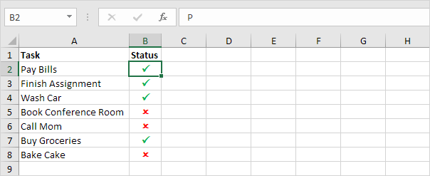 Insert Check or Cross mark in Excel #microsoftexcel #tipsandtricks