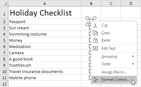 Checklist Template For Excel from www.excel-easy.com