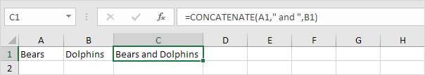 CONCATENATE function with Three Arguments