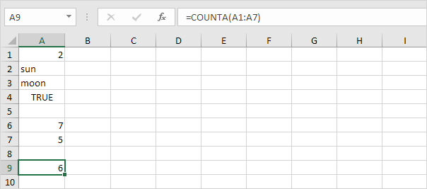 excel vba examples of counta function