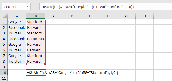 Count with Or Criteria, Step 2