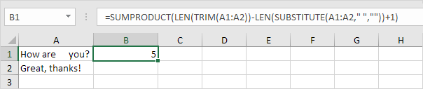 Count Total Number of Words in a Range