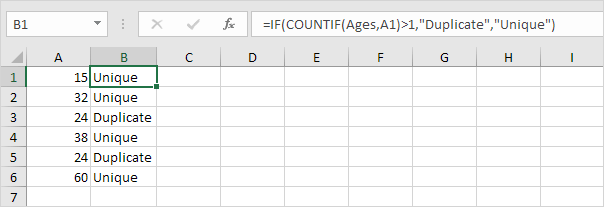 Use COUNTIF to Find Duplicates