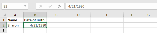 Days Until Birthday In Excel Easy Excel Tutorial