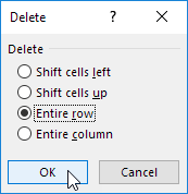Select Entire Row