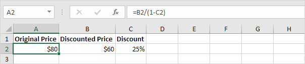 Calculate Original Price