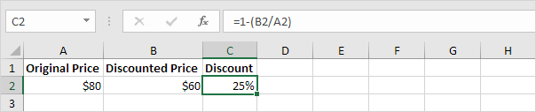 Calculate Percentage Discount