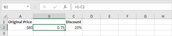 Subtract Percentage Discount From 1 how to calculate discount percentage formula in excel
