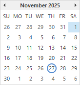 Calendar November 2025