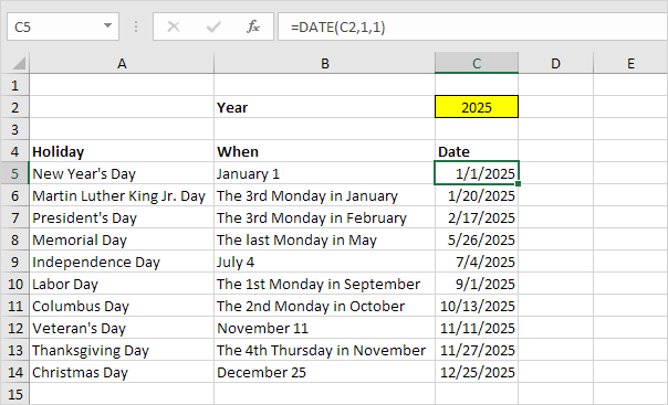 Christmas List Excel Template from www.excel-easy.com