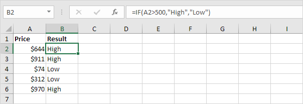 excel if statement text
