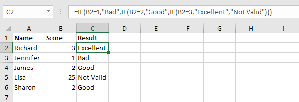 Nested IF example