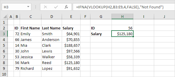 VLOOKUP result