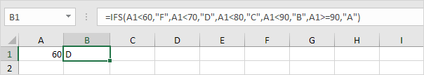 Second Ifs Function, Value 60