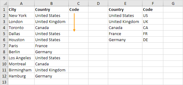 Two Ranges in Excel