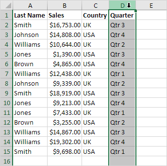 Select Column